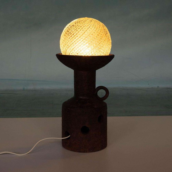 Image 1 of Fat lava space age globe lamp, lampe de table en céramique vintage 60s