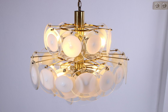 Image 1 of AV Mazzega Murano white chandelier made Italy.