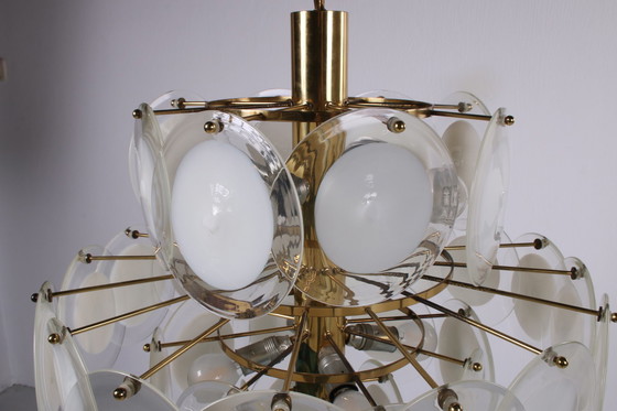 Image 1 of AV Mazzega Murano white chandelier made Italy.