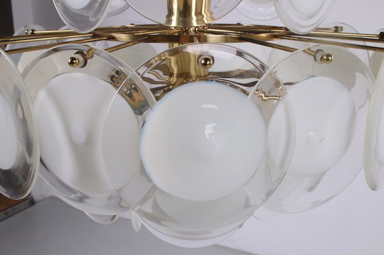 Image 1 of AV Mazzega Murano white chandelier made Italy.