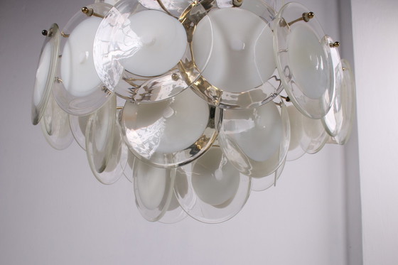 Image 1 of AV Mazzega Murano white chandelier made Italy.