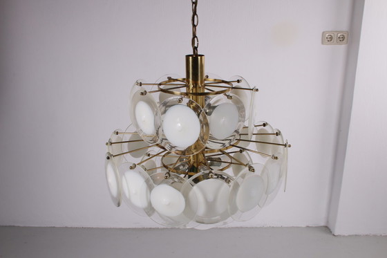 Image 1 of AV Mazzega Murano white chandelier made Italy.