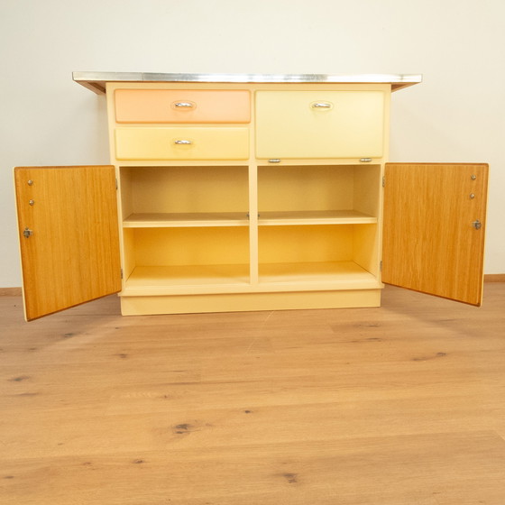 Image 1 of Kitchen cabinet with worktop, pastel colored lacquered, 1950s