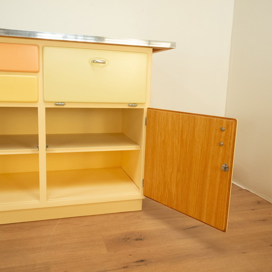 Image 1 of Kitchen cabinet with worktop, pastel colored lacquered, 1950s