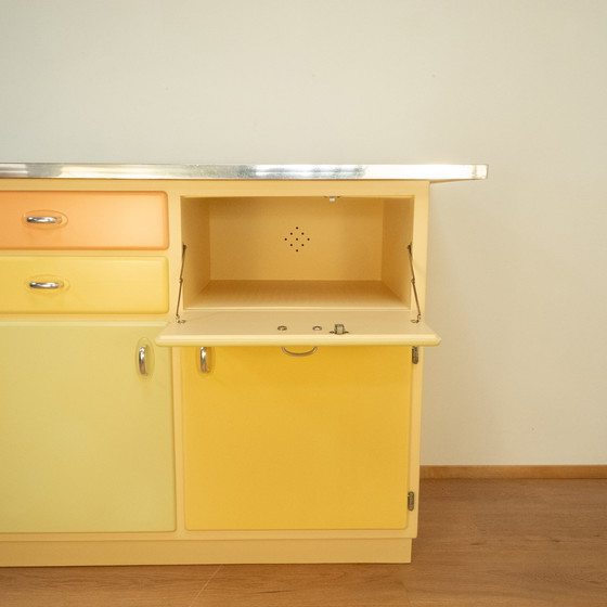 Image 1 of Kitchen cabinet with worktop, pastel colored lacquered, 1950s