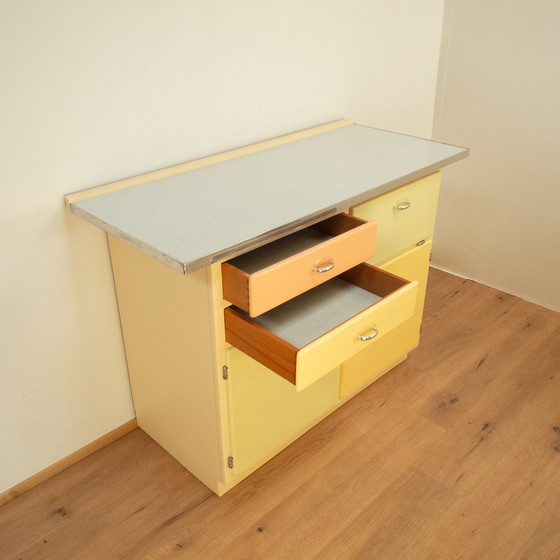 Image 1 of Kitchen cabinet with worktop, pastel colored lacquered, 1950s