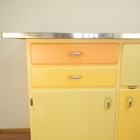 Image 1 of Kitchen cabinet with worktop, pastel colored lacquered, 1950s