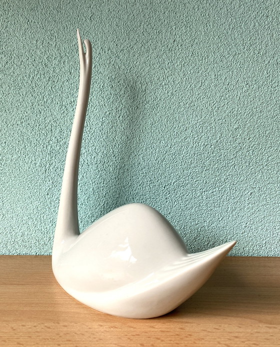 Image 1 of Royal Dux Swan Figurine 1960S