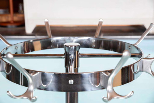 Vintage design standing coat rack chrome, minimalist coat rack