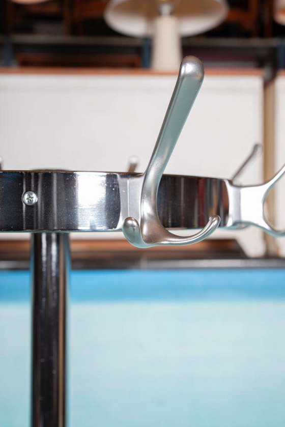 Image 1 of Vintage design standing coat rack chrome, minimalist coat rack