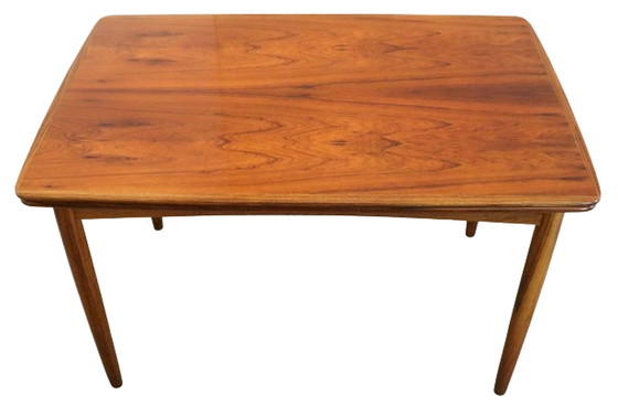 Image 1 of Table de salle à manger rectangulaire à rallonge en bois de rose 'Rinteln' vintage