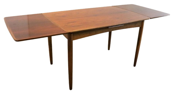 Image 1 of Table de salle à manger rectangulaire à rallonge en bois de rose 'Rinteln' vintage