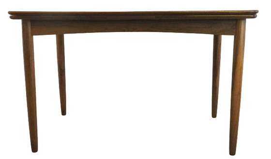 Image 1 of Table de salle à manger rectangulaire à rallonge en bois de rose 'Rinteln' vintage