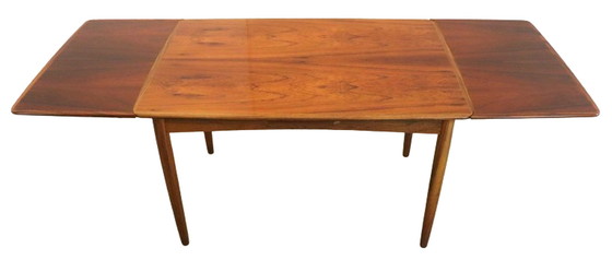 Image 1 of Table de salle à manger rectangulaire à rallonge en bois de rose 'Rinteln' vintage