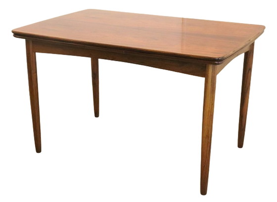 Image 1 of Table de salle à manger rectangulaire à rallonge en bois de rose 'Rinteln' vintage