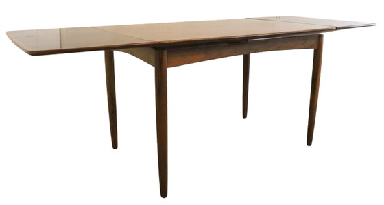 Image 1 of Table de salle à manger rectangulaire à rallonge en bois de rose 'Rinteln' vintage