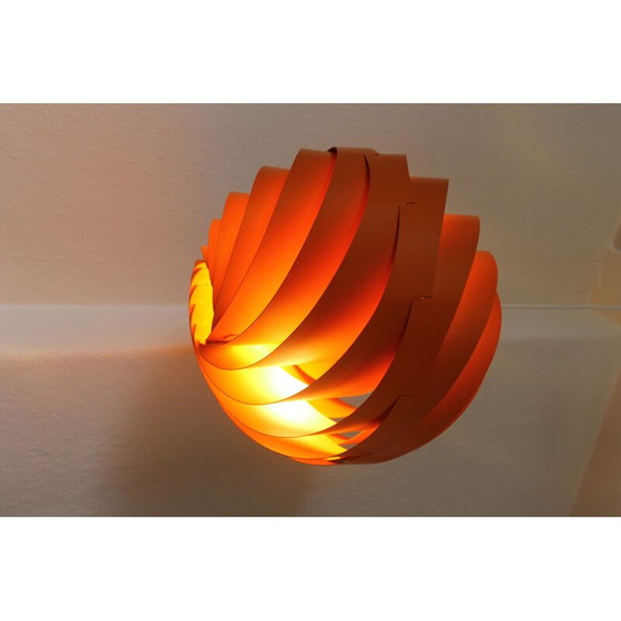 Image 1 of Vintage orange aluminum pendant lamp in turbo model by Louis Weisdorf, Denmark 1965