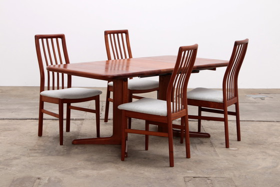 Image 1 of Danish set of 4 Kai Kristansen chairs and a table from Korup, 1960 Denmark.