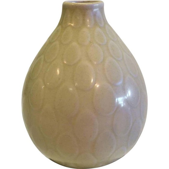 Image 1 of Vintage yellow earthenware vase by Marselis Aluminia Royal Copenhagen Nils Thorsson, 1950