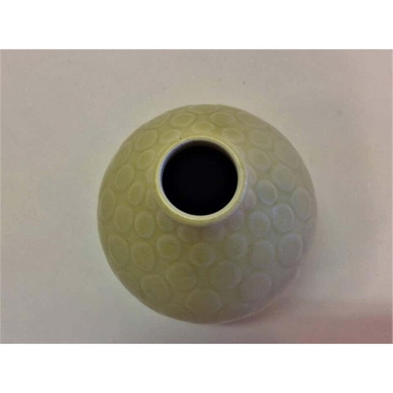 Image 1 of Vintage yellow earthenware vase by Marselis Aluminia Royal Copenhagen Nils Thorsson, 1950