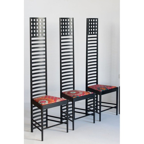 Image 1 of Set of 6 vintage 292 Hill House chairs by Charles Rennie Mackintosh for Cassina, Italy 1990