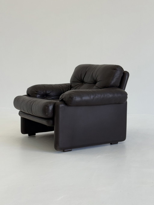 Vintage B&B Italia Armchair Coronado in Dark Brown Leather