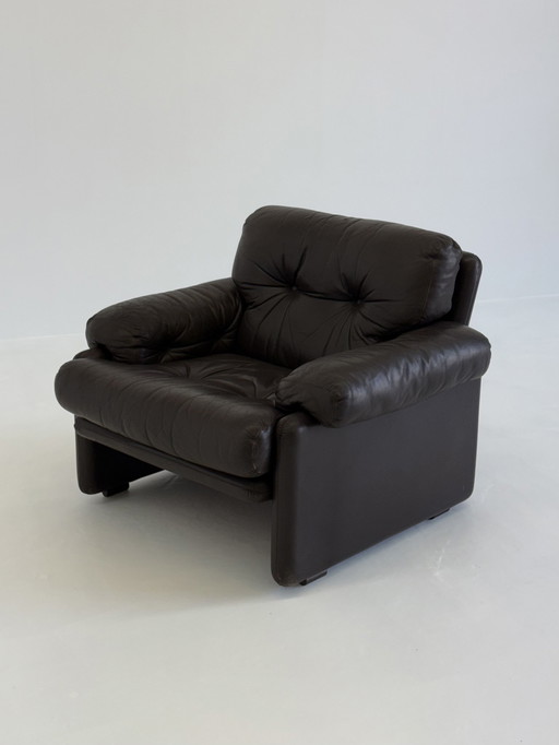 Vintage B&B Italia Armchair Coronado in Dark Brown Leather