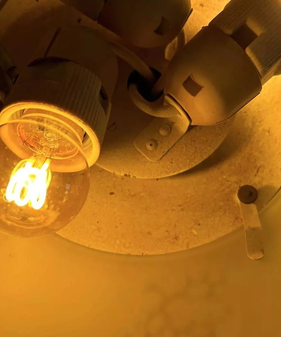 Image 1 of Lampada da terra modernista vintage "Modello 44" in metallo cromato Perzel e vetro sabbiato