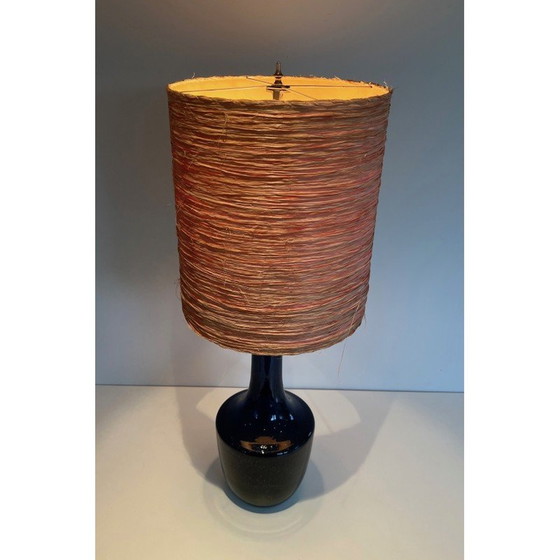 Image 1 of Lampada vintage in vetro soffiato blu, 1970