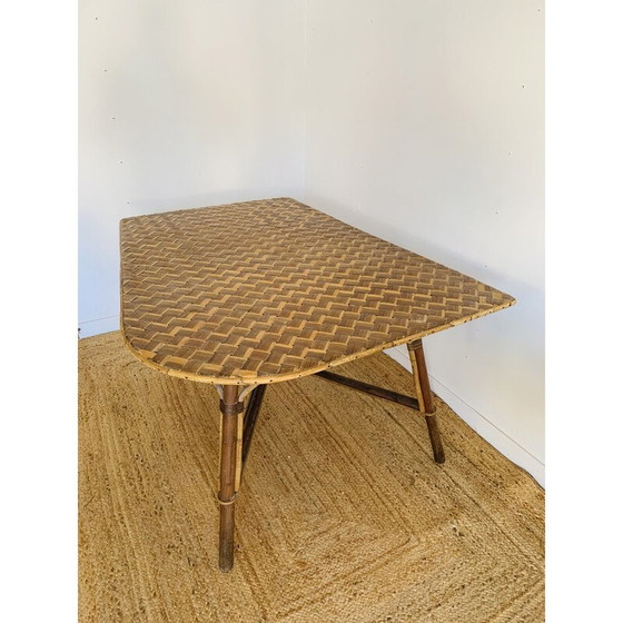 Image 1 of Vintage free-form rattan table