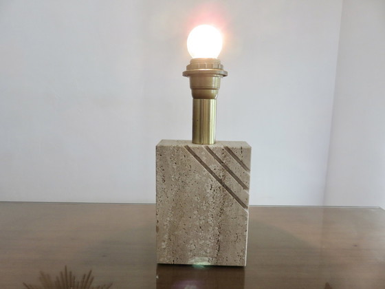 Image 1 of Travertine Lamp Italy 70's