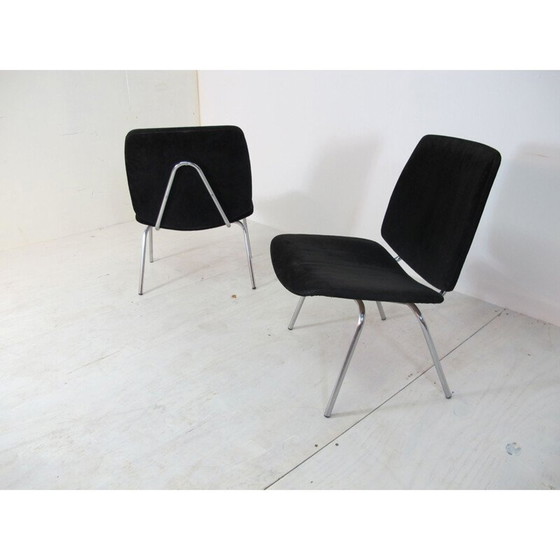 Image 1 of Pair of vintage black armchairs by Kho Liang Ie and Jan Ruigrok