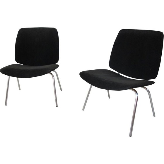 Image 1 of Pair of vintage black armchairs by Kho Liang Ie and Jan Ruigrok