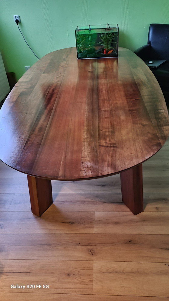 Image 1 of Robusto tavolo Rolf Benz 2,60X1,20 con sedie in pelle nera abbinate