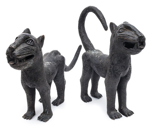 Pair Of Royal Leopards Of Benin