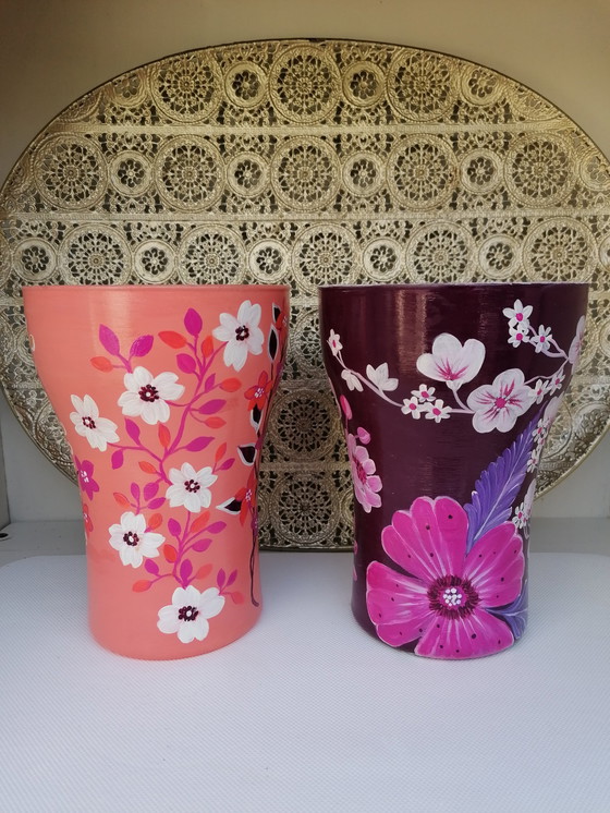 Image 1 of Hand-painted Vases, Artist Evalien Ritmeester