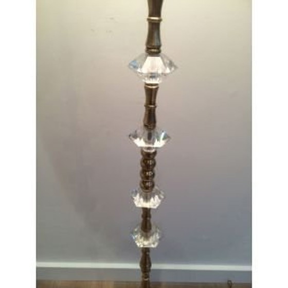Image 1 of Vintage French brass and glass floor lamp, 1960