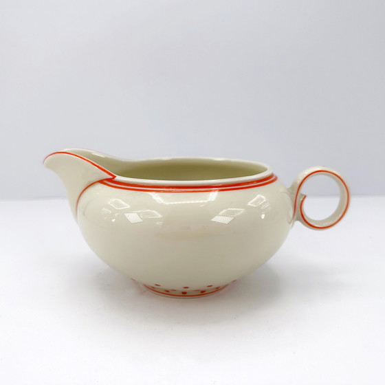 Image 1 of Art Deco Service Bohemia Royal Ivory Persons Cream Orange Porcelain Coffee Tea