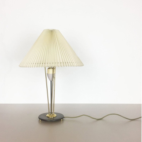 Image 1 of Vintage lamp with beige pleated shade, Italy 1960