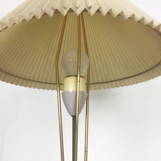 Image 1 of Vintage lamp with beige pleated shade, Italy 1960