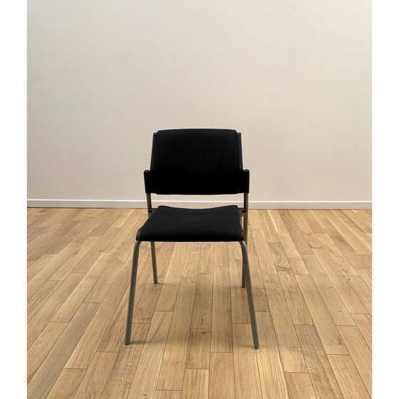 Image 1 of Eurosit vintage visitor chair in stained metal and fabric