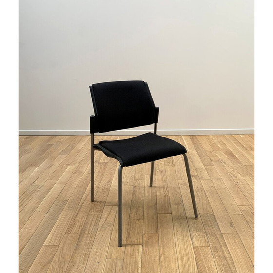 Image 1 of Eurosit vintage visitor chair in stained metal and fabric