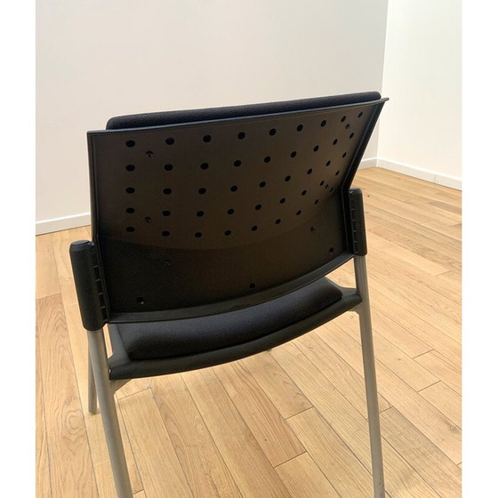 Image 1 of Eurosit vintage visitor chair in stained metal and fabric