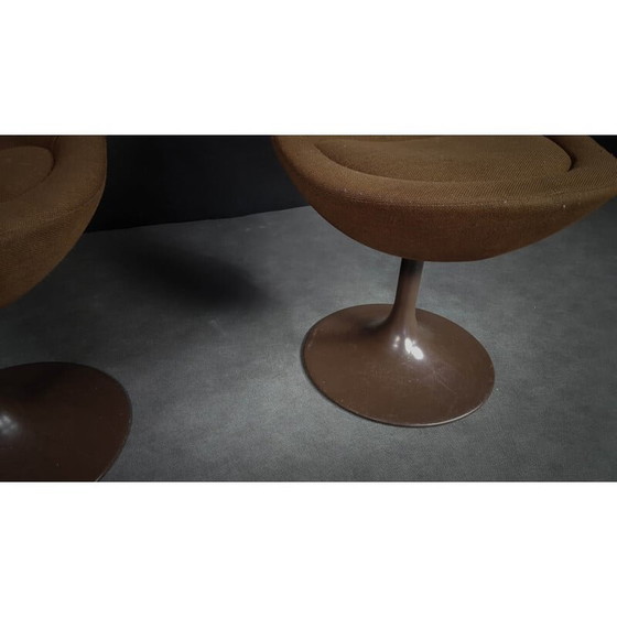 Image 1 of Pair of brown scandinavian armchairs by B. Johanson - 1960s