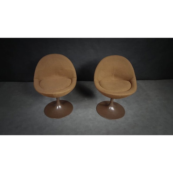 Image 1 of Pair of brown scandinavian armchairs by B. Johanson - 1960s