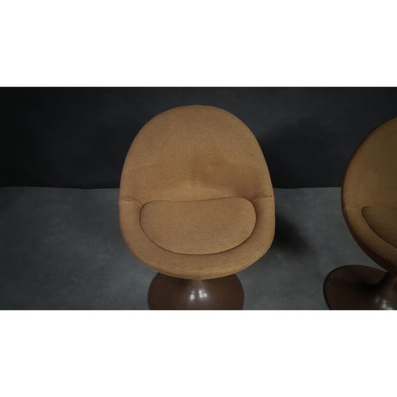 Image 1 of Pair of brown scandinavian armchairs by B. Johanson - 1960s