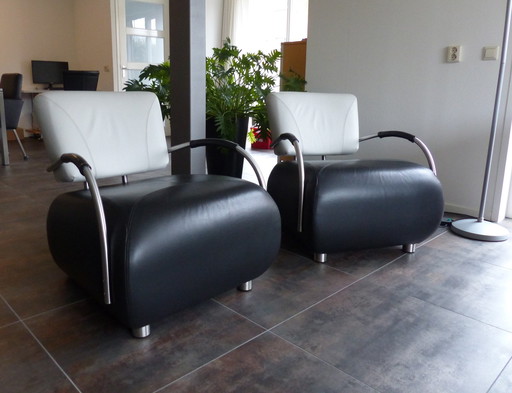 Like New Leather Design Armchairs