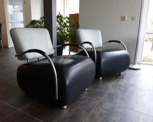 Like New Leather Design Armchairs