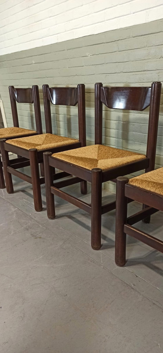 Image 1 of 4 X Rush Seat Dining Chairs 