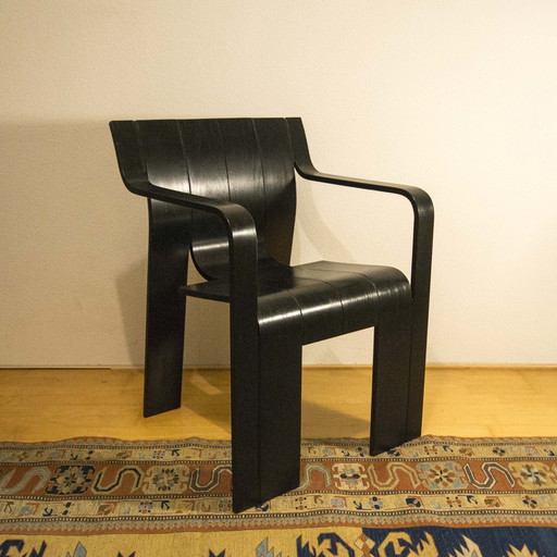 Stripchair Dining Chair By Gijs Bakker For Castelijn, Black, 1970S